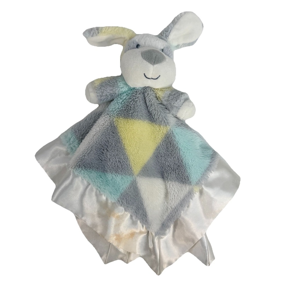 Baby Essentials Dog Lovey Puppy‎ Security Blanket Satin Trim Pastel Snuggle Dog